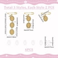 thumbnail image 4 of 6 juegos de 3 estilos de prendedores de boda ovalados de aleación con dijes para fotos de ramos de novia, ideales como regalo para los novios. Broche para recuerdos de boda., 4 of 9