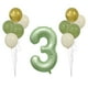 thumbnail image 2 of Juego de globos del primer cumpleaños - 0-9 números de papel de aluminio y 10 globos verdes con cinta para decoraciones de fiesta, 2 of 7