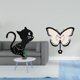 thumbnail image 2 of Reloj de pared con diseño de gato, bonito reloj de pared para guardería, creativo, decorativo, de acrílico, silencioso, con diseño de dibujos animados, 2 of 8