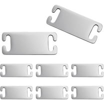 10Pcs Personalized Dog Collar Silent Engraved Slide On Pet ID Tag Adjustable Dog Collar Stainless Steel Stamping Blank Tag Rectangle Pet Collar Tags for Cats Dogs 35mm