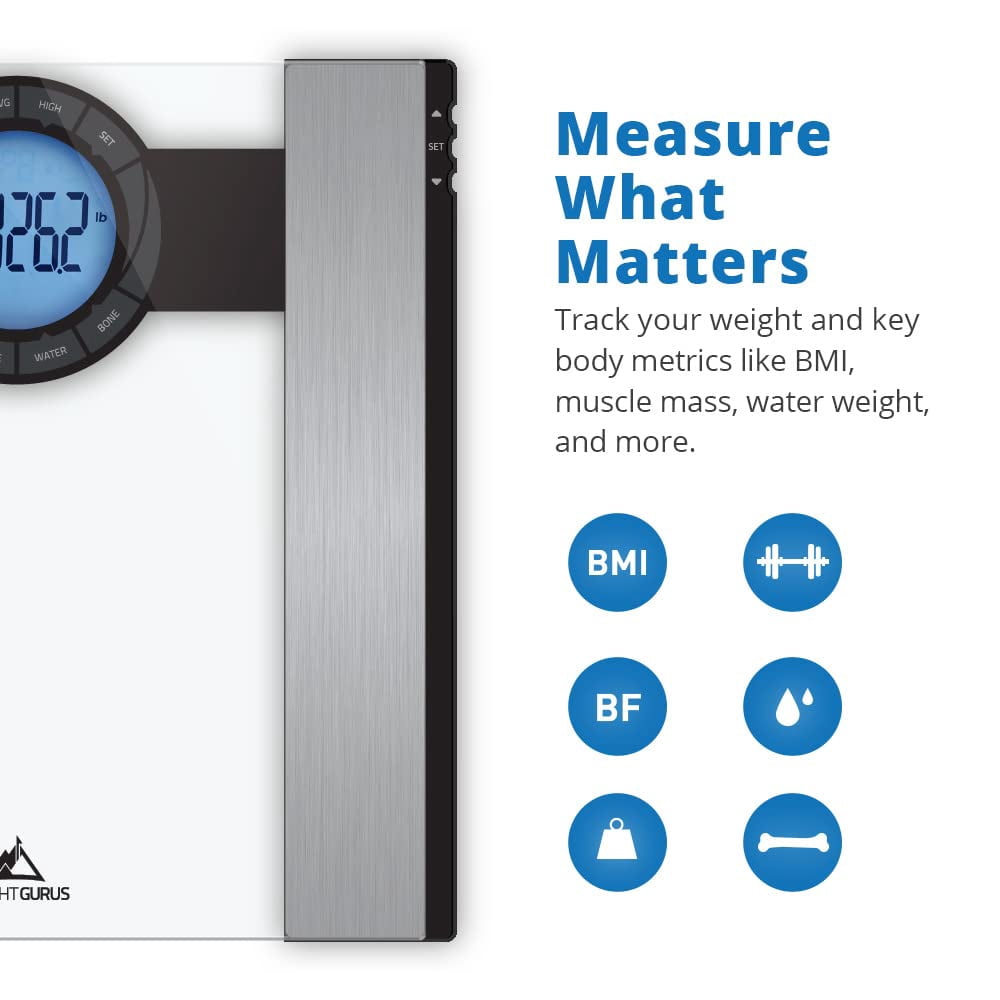 Greater Goods Bluetooth Smart Scale, Measures Weight and 5 Key Metrics, LCD, Wireless Technology, Black, 1 Pack