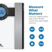 Greater Goods Bluetooth Smart Scale, Measures Weight and 5 Key Metrics, LCD, Wireless Technology, Black, 1 Pack