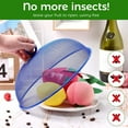 thumbnail image 7 of 10 in Reusable Picnic Food Iron Covers Mesh GIXUSIL Outdoor Metal Mesh Screen Food Cover Tent Umbrella for Mosquitoes Food Cover Net Keep Out Flies, Bugs (3 Pack, Green Blue Red), 7 of 7