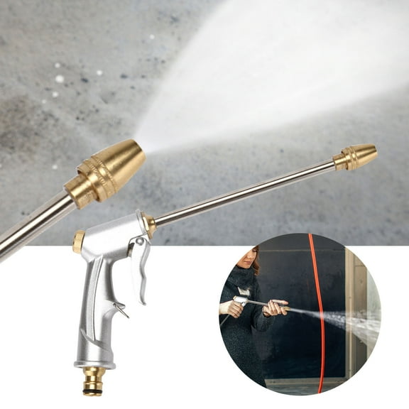 Garden Hose Nozzle Heavy Duty Metal Outdoor Water Sprayer, Household All-Metal Pacifier-Type Extension Rod High Pressure Water Spray Lengthen Nozzle for Car Wash,Plant,Bathe Dog,Horse