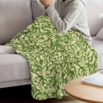 thumbnail image 3 of Green Flowers Blanket Soft Cozy Warm Throw Blanket for Couch, Plush Fuzzy Flannel Fleece Blankets for Sofa, Petals Daisy Floral Farmhouse Country Bed Blankets Lightweight Gifts for Women, 32"x48", 3 of 9
