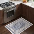 thumbnail image 3 of Roxstand 2'x3' Washable Entryway Rug, Vintage Oriental Non Slip Stain Resistant Small Accent Throw Kitchen Rugs, Blue, 3 of 10