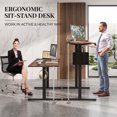 thumbnail image 6 of 63" Electric Standing Desk with 3 Memory Heights and 2 Hanging Hooks, Adjustable Height Sit Stand Home Office Desk,Rustic Brown, 6 of 8