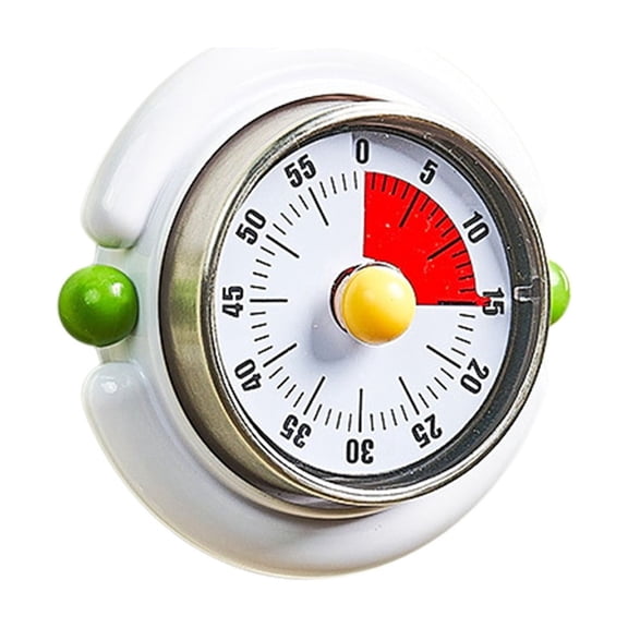 Visual Kitchen Timer for Cooking and Kids with Loud Alarm, Classroom Timers for Desk, No Batteries Required, Mechanical Desk Timer, Magnetic Egg Timer for Chef Clock, Stainless Steel, Countdown