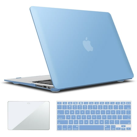 IBENZER Old Version (2010-2017 Release) MacBook Air 13 Inch Case (Models: A1466 / A1369), Plastic Hard Shell Case with Keyboard & Screen Cover for Apple Mac Air 13, Airy Blue, W-A13-ARBL+2