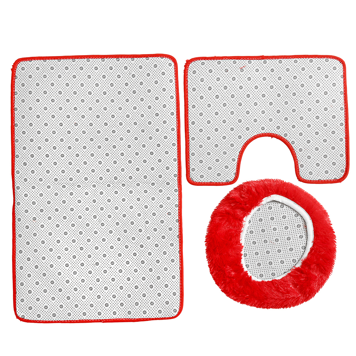 3Pcs /set Nonslip Toilet Lid Cover + Floor Pedestal Rug + Pad Mat