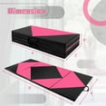 thumbnail image 3 of Costway Folding Gymnastics Mat 8' x 4' x 2'' PU Leather Tumbling Exercise Mat Yoga Gym Pink+Black, 3 of 8