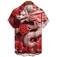 thumbnail image 4 of Las camisas más nuevas para hombres, camisa hawaiana con estampado 3D de dragón, camiseta de uso diario para hombres, camisa casual de animales para hombres, ropa de moda para hombres, blusas, 4 of 5