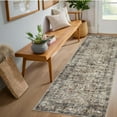 thumbnail image 2 of Hasoo 2' x 6' Washable Hallway Runner Soft Boho Vintage Kitchen Mats Stain Resistant Rugs for Bedroom Laundry Brown, 2 of 5