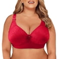 thumbnail image 1 of Cathalem Womens Sports Bras Comfortsoft Full-coverage Wirefree Bra,Red F, 1 of 5