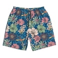 thumbnail image 3 of Uemuo Colorful Flowers Pattern Men's Swim Trunks Hawaiian Beach Bathing Suit Swimsuits Beach Quick-Dry Shorts with Pockets-Medium, 3 of 9