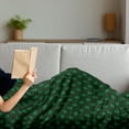 thumbnail image 3 of Money Soft Flannel Fleece Throw Blanket, Pattern of Dollar on Dark Green Background Monetary Sign of USA, Cozy Plush for Indoor and Outdoor Use, 50" x 70", Hunter Green Lime Green, by Ambesonne, 3 of 5