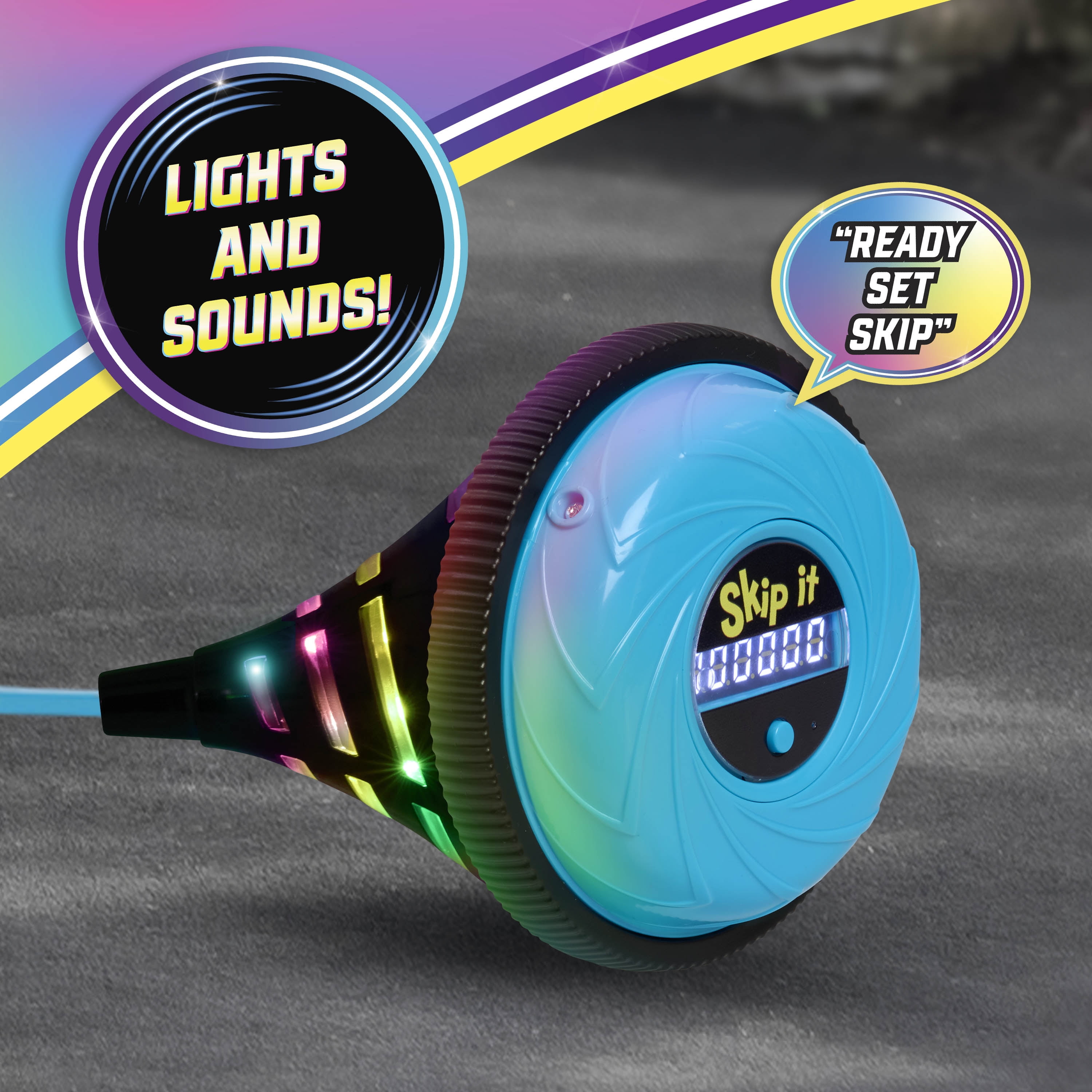 Skip It Retro Outdoor Toy, Light Up Ball and Digital Counter