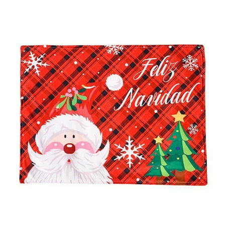 

Red and Green Plaid Christmas Placemats for Table Decorations - Winter Rectangular Placemats