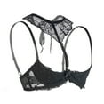 thumbnail image 4 of Fiaer Womens 1/4 Cup Push up Underwire Lace Bras Breathable Spaghetti Strap Lightweight Bra Black XL, 4 of 5