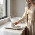 thumbnail image 4 of Kitchen Sink Organizer, Toothbrush Holder Tray Cup Mat, Water Absorbing Sink Pad for Bathroom Counter Washbasin, Quick Dry Stone Organizer Tray,Dark Gray， 1Pcs, 4 of 6