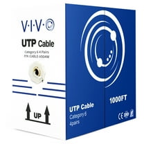 VIVO 1,000ft bulk Cat6 LAN Network Ethernet Cable / Wire UTP Cat-6 White 1000 ft