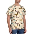 thumbnail image 2 of Vsdgher Dachshund Dog Print Men's Dry Fit Mesh Athletic Shirts Moisture Wicking Tennis T-Shirt Tops, 2 of 9