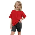 thumbnail image 6 of yillto Girls Summer 2 Piece Outfits Kids Oversized T Shirts and Yoga Shorts Clothing Sets 5-15 Years, 6 of 7