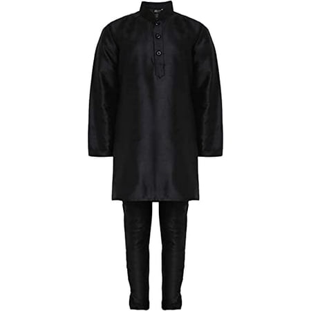 

Royal Kids Cotton Linen Black Kurta Pyjama Set (8-9 Years Black)