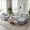 Light Gray, variant on Mjkone 2 Pieces Living Room Furniture Sets,Linen Sectional Sofas and Couches Set with Storage Ottoman for Living Room, 3-Seater + Accent Chair + Ottoman,Beige