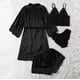 thumbnail image 4 of Batas de mujer de talla grande, lencería de seda, bata de baño de satén, conjunto de cuatro piezas, pijamas para dormir, pijamas para mujer, 4 of 6