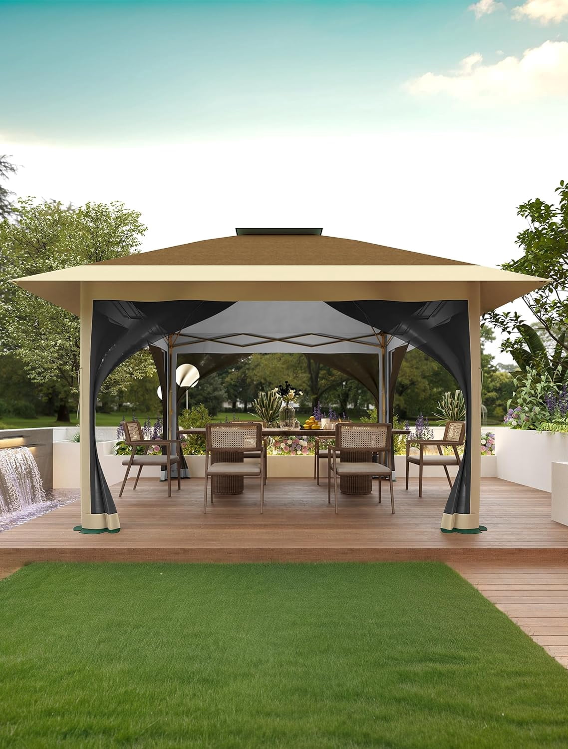 COZONY 12'x12' Pop-Up Gazebo, Waterproof and UV Protection, Portable and Adjustable Tent
