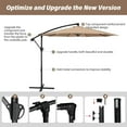 thumbnail image 3 of HealSmart 10ft Offset Hanging Patio Umbrella Cantilever Market Umbrellas with Crank & Cross Base, for Backyard, Poolside, Lawn and Garden, Tan, 3 of 8
