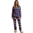 thumbnail image 1 of Pijama Navideña para Mujer con Botones Tela Suave y Elástica, Conjunto de pijama de invierno, 1 of 5
