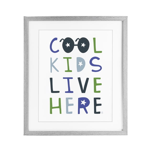Stupell Industries Cool Kids Live Here Gray Framed Print Under Glass, design by Elizabeth Tyndall