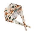 thumbnail image 5 of Voska Women's Halloween Print Scrub Cap Work Hat Cotton Adjustable Breathable Full Coverage Nurse Hat Cosplay Daily Shower Hair Cap White one size, 5 of 6