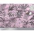 thumbnail image 3 of Soimoi Pink Poly Georgette Fabric Leopard & Tiger Animal Skin Print Fabric by the Yard 52 Inch Wide, 3 of 3