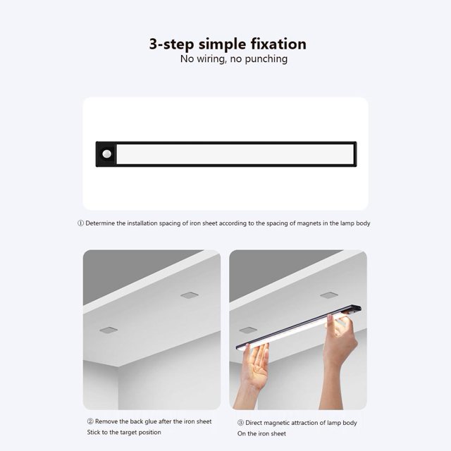Lámpara Aplique de pared con sensor de movimiento ultrafino magnético para oficina en casa (20 cm) Sywqhk Para estrenar