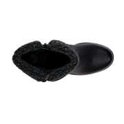 GC Shoes Foldover Ankle Boots for Women, Plush Cuff Low Heel Vegan Leather