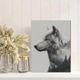 thumbnail image 2 of Black White Wolf Forest Landscape Canvas Print, Minimal Rustic Fantasy Nature Home Wall Decor Art, 2 of 8