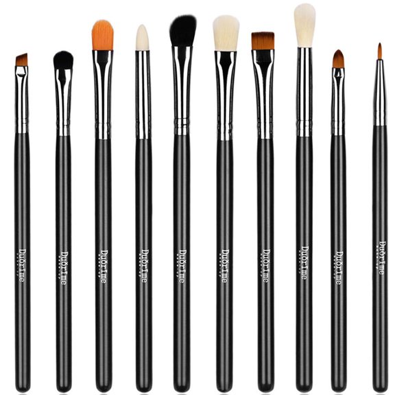 Duorime Silky 10Pcs Eyeshadow Makeup Brush Set Essential Eye Makeup Brushes Kit by Duorime