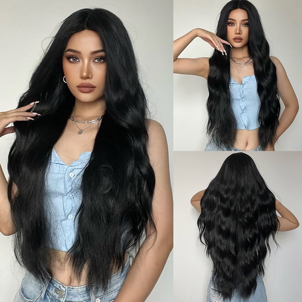 Pelucas con flequillo para mujer, peluca ondulada suelta, peluca con diadema, peluca de cabello humano rizado, peluca con diadema, peluca frontal de encaje sin pegamento, cabello humano de 28 pulgadas