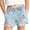 Yellow, variant on Coerni Girl's Jean Shorts Cute Trendy Fashion Ripped Denim Shorts High Waist Straight Leg Girlfriend Clothes Heart Embroidery Jorts