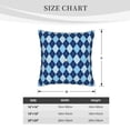 thumbnail image 4 of Bingfone Blue Squares Linen Throw Pillow Covers Cushion Case Pocket Button Vintage Farmhouse Pillowcase-16"x16", 4 of 9