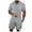Grey, variant on Short Sets for Men Short Sleeve Button Down Collared Shirt and Bermuda Shorts 2 Piece Matching Set Beach Outfit Set