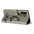 thumbnail image 4 of Allytech Galaxy A34 5G Wallet Case,  PU Leather Butterfly Embossed Flip Folio Stand Protective Shockproof Cards Holder Hand Wrist Bumper Phone Case Cover for Samsung Galaxy A34 5G - Gray, 4 of 7