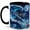 Black, variant on Water Warrior Coffee Mug, Fantasy Anime Hero Mug, Gamer Birthday Christmas Gift for Men, Blue Ocean Wave Moon Koi Fish Character Art, 11 oz White Ceramic Coffee Cup Gift for Tea