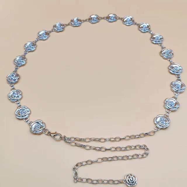 Cadena de metal rosa para cintura, accesorio para falda, cadena para traje a juego, sencilla y atmosférica, con personalidad para mujer