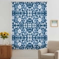 thumbnail image 3 of Navy Blue Floral Sheer Curtains 72 Inches Long, Vintage Pastoral Botanical Leaves Light Filering Curtains, Breathable Simi Curtain Privacy Drapes for Living Room Bedroom Lightweight Window Treatment, 3 of 9