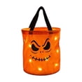 thumbnail image 2 of Trick-or-treat bags,Glowing LED Candy Bag for Halloween Light Up Trick or Treat Tote with Sturdy Handles Large Capacity for Kids Party Decor,Halloween Gifts for Kids(B), 2 of 7