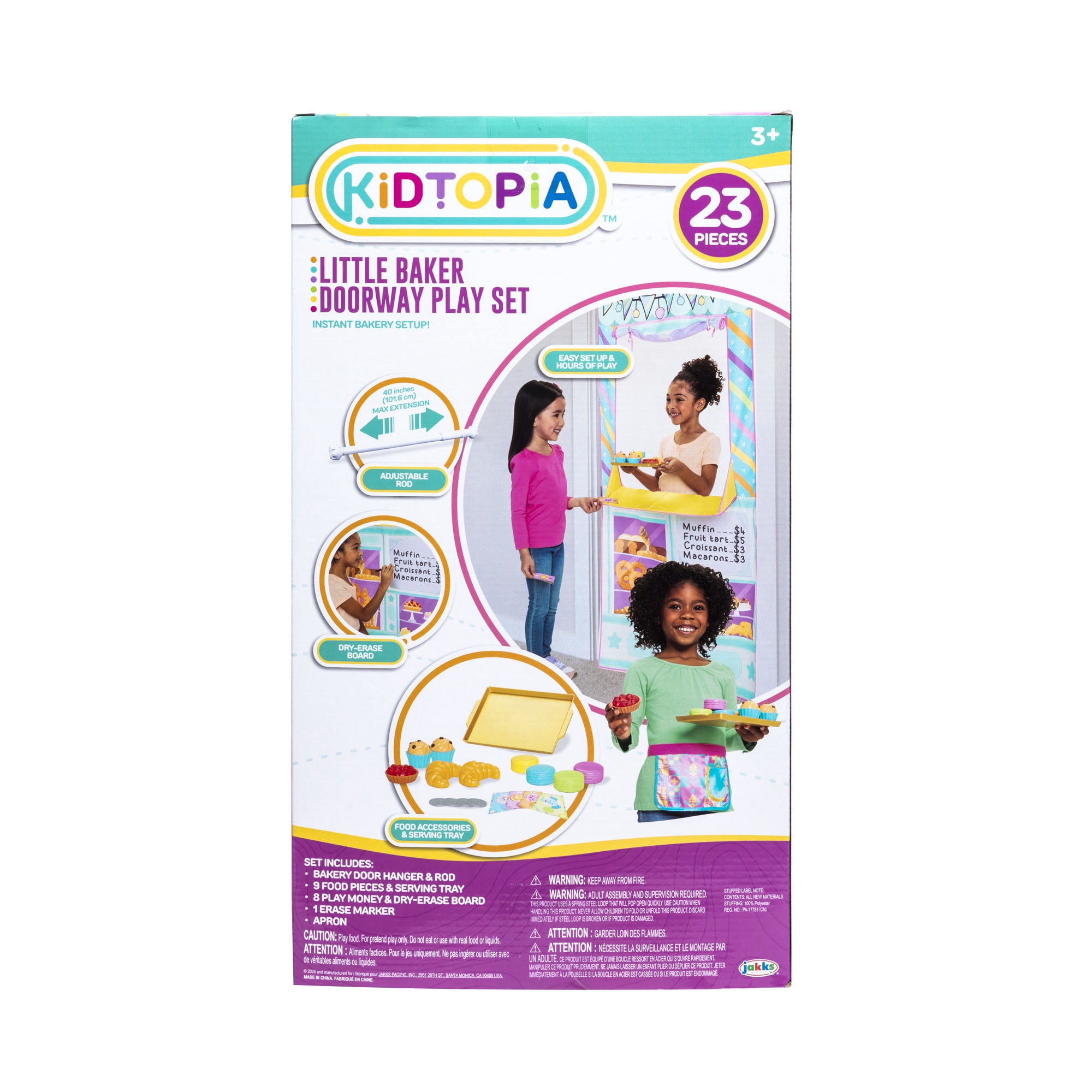 Kidtopia Little Baker Doorway Play Set with 23+ Play Pieces & Tent Curtain, 3+ Years